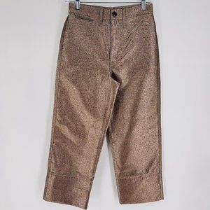 Madewell Size 24 Slim Emmett Wide Leg Metallic Glitter Crop Pants